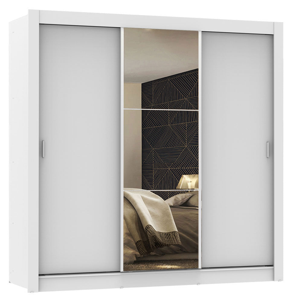 imagem de Guarda Roupa Portas de Correr Mônaco 170x205x46 Branco Madesa 1093091E 